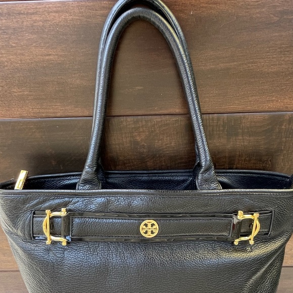 Tory Burch Pebble Leather Jayden Tote - Black - Picture 12 of 15